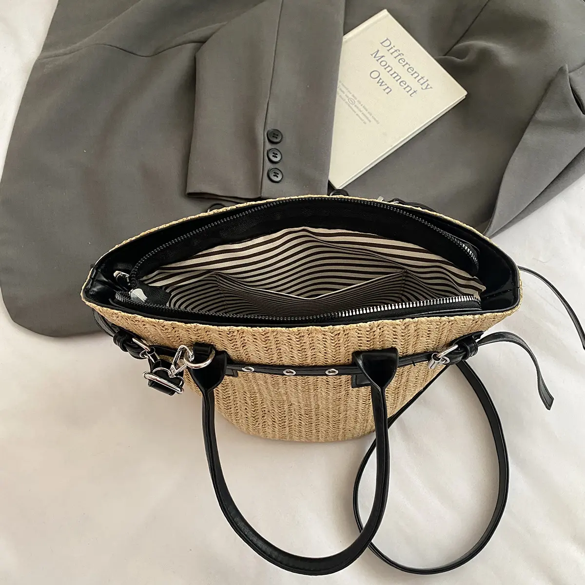 LEFTSIDE Woven Straw Tote Crossbody Bags for Women 2025 ​Eco-friendly Handmade Shoulder Bag Females Beach Bags Summer Handbags