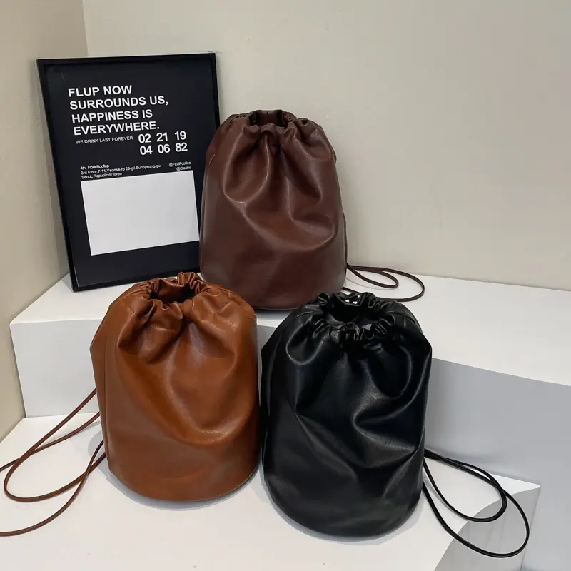 LEFTSIDE Women Retro Small PU Leather Backpacks 2024 Winter Y2K Designer Females Backpack School Student Simple Back Packs