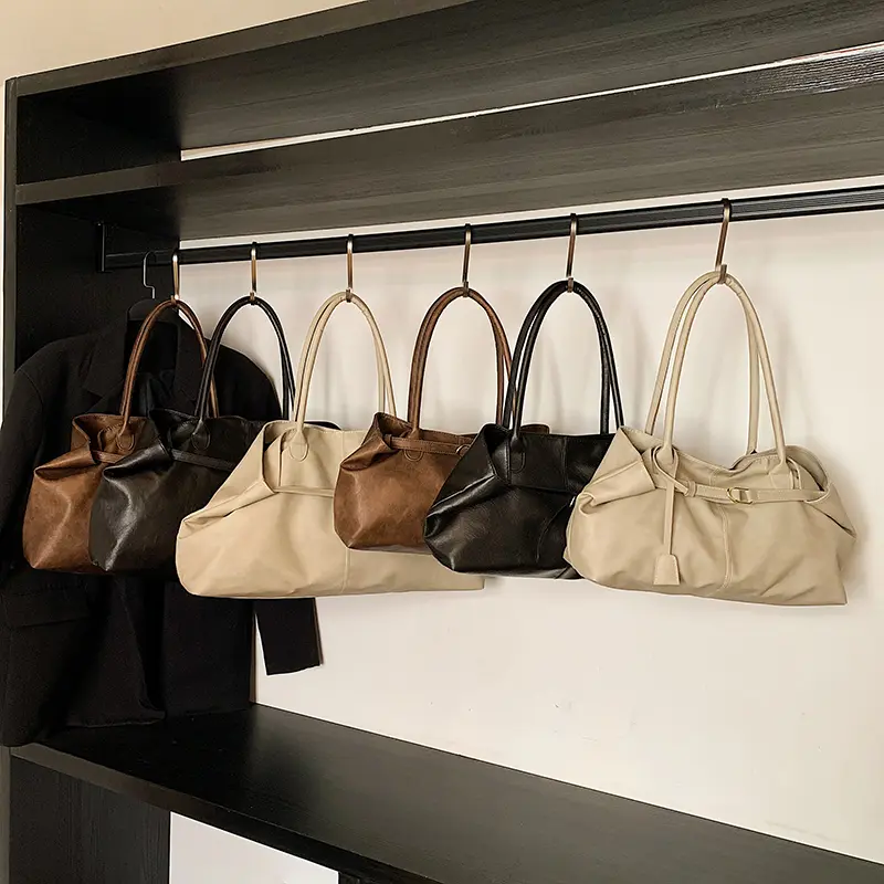 LEFTSIDE Women High Capacity PU Leather Design Square Underarm Shoulder Bag 2025 New in Trendy Female Retro Quality Handbags