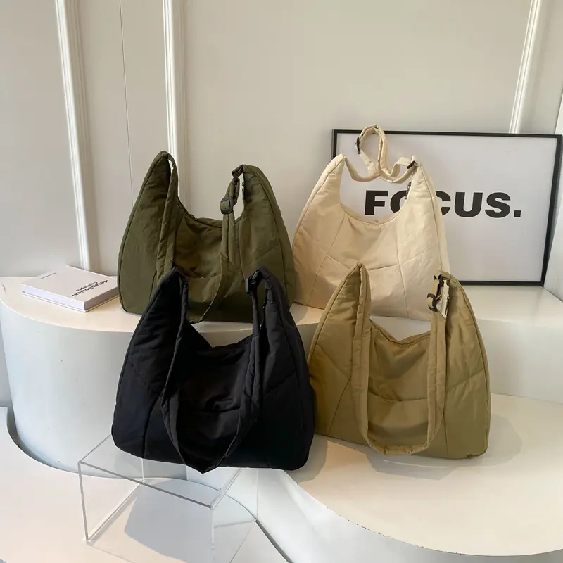 LEFTSIDE Trendy Women's Soft Cloth Shoulder Bag Solid Color Student 2025 Spring Y2k Casual Style Big Handbags Crossbody Bags
