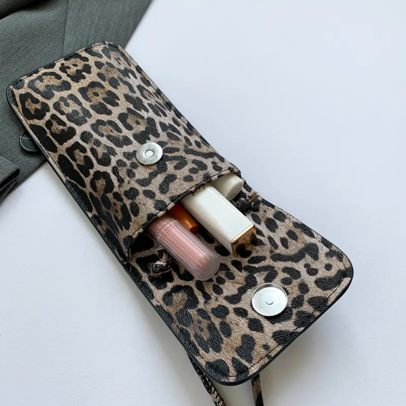 LEFTSIDE Mini Leopard PU Leather Crossbody Bags For Women 2025 Y2K Trend Females Korean Fashion Lady Shoulder Bag Lady Handbags