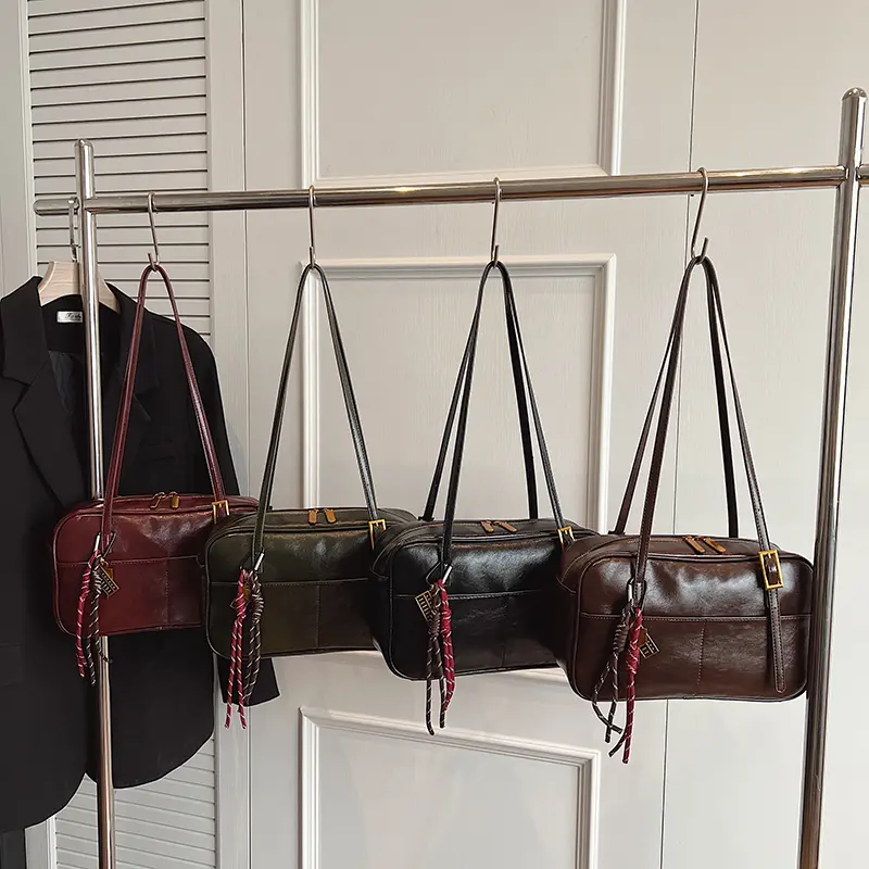 LEFTSIDE Small PU Leather Underarm Bags for Women 2024 Winter Y2K New Trend Fashion Shoulder Tote Bag Handbags and Purses