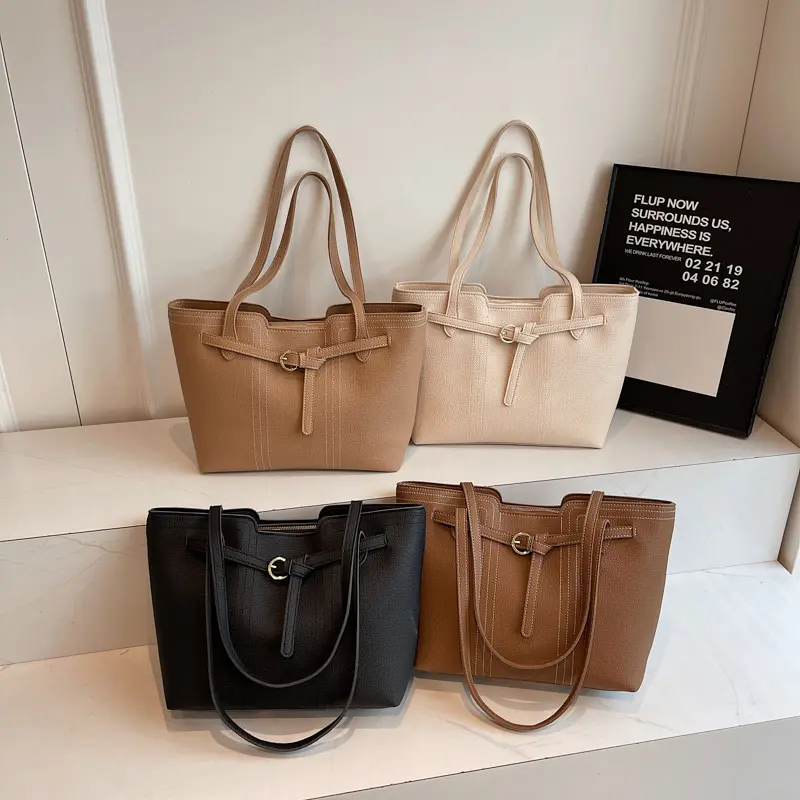 LEFTSIDE 2025 PU Leather Luxury Designer Tote Bag Female High Capacity Shoulder Bag 2025 Female Handbags Solid Color Hand Bag