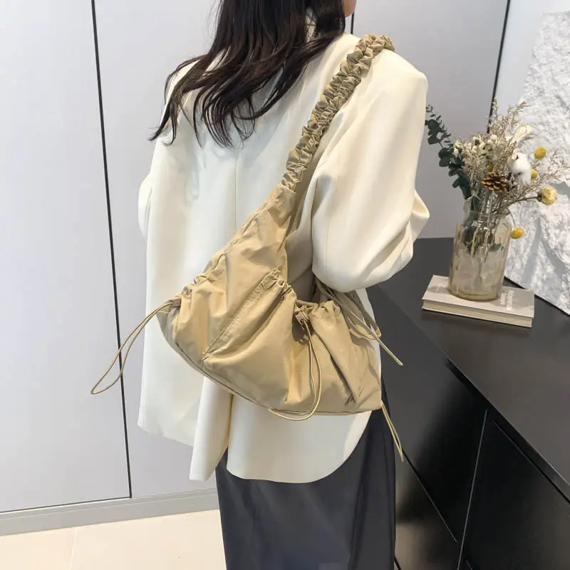 LEFTSIDE Small Soft Nylon Shoulder Bags For Women 2025 Y2K Korean Fashion Female Handbags And Purses Lady Crossbody Bag