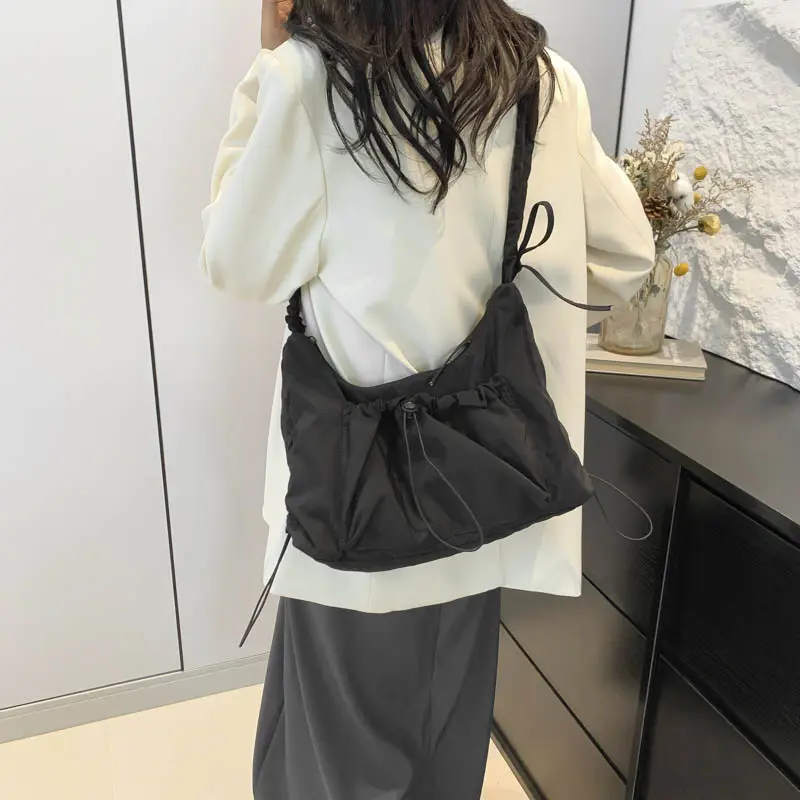 LEFTSIDE Small Soft Nylon Shoulder Bags For Women 2025 Y2K Korean Fashion Female Handbags And Purses Lady Crossbody Bag