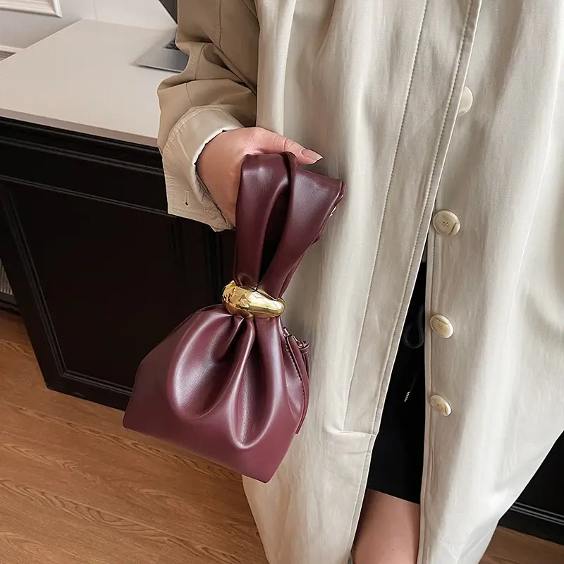 LEFTSIDE Design Mini PU Leather Underarm Bags For Women 2025 Fashion Designer Female Retro Shoulder Bag Handbags And Purses