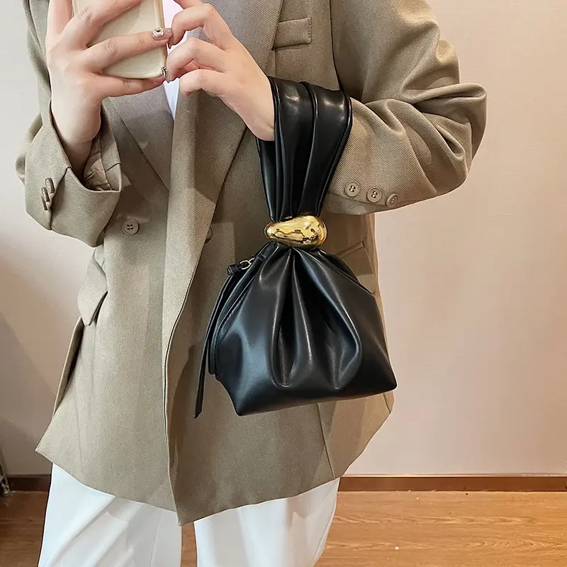 LEFTSIDE Design Mini PU Leather Underarm Bags For Women 2025 Fashion Designer Female Retro Shoulder Bag Handbags And Purses