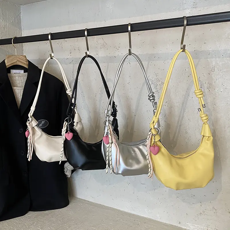 LEFTSIDE Retro Small Silver Saddle Bag 2025 New Trendy Shoulder Bag Fashion Underarm Crossbody Bag Females Handbags and Purses