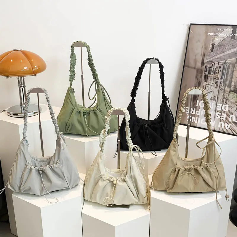 LEFTSIDE Small Soft Nylon Shoulder Bags For Women 2025 Y2K Korean Fashion Female Handbags And Purses Lady Crossbody Bag