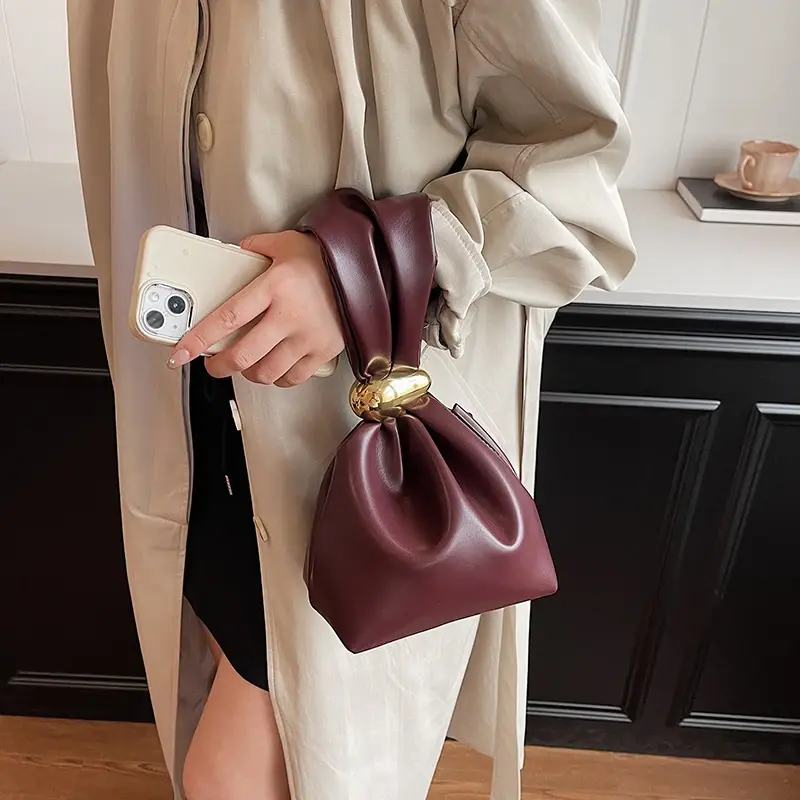 LEFTSIDE Design Mini PU Leather Underarm Bags For Women 2025 Fashion Designer Female Retro Shoulder Bag Handbags And Purses