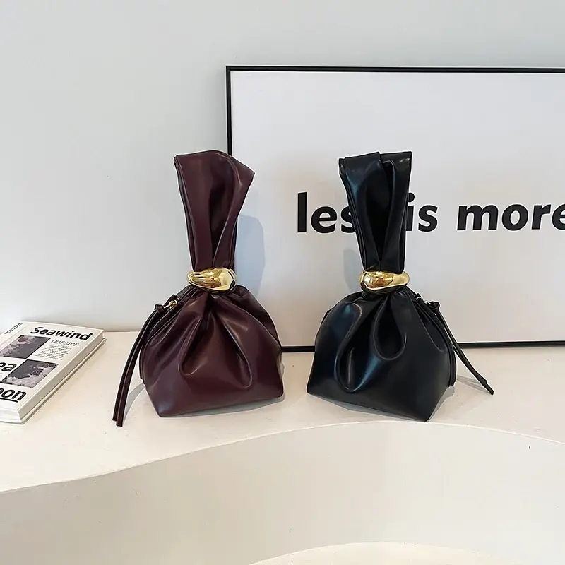 LEFTSIDE Design Mini PU Leather Underarm Bags For Women 2025 Fashion Designer Female Retro Shoulder Bag Handbags And Purses