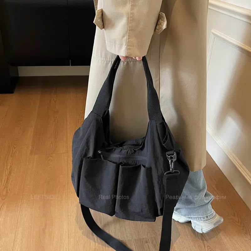 LEFTSIDE Soft High Capacity Corduroy Handbags for Women 2025 Fashion Travel Shoulder Bag Casual Shopper Shopping Crossbody Bag