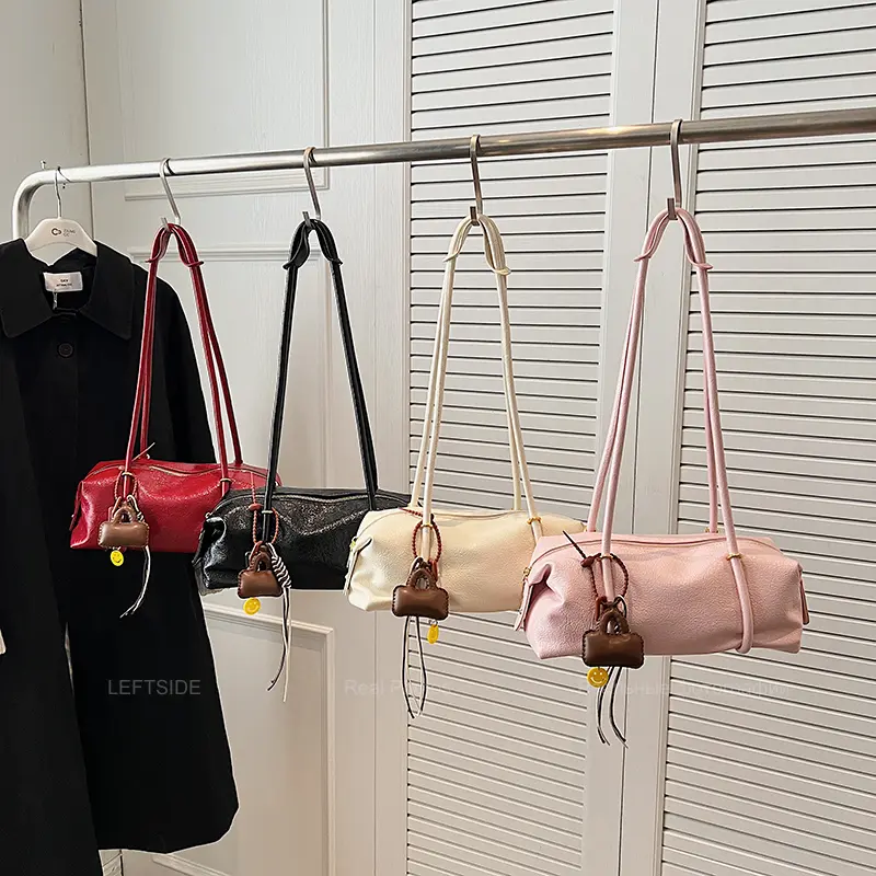 LEFTSIDE Small PU Leather Shoulder Bag for Women 2025 Winter Luxury Tote Bag Lady Designer Trends Underarm Handbags and Purses