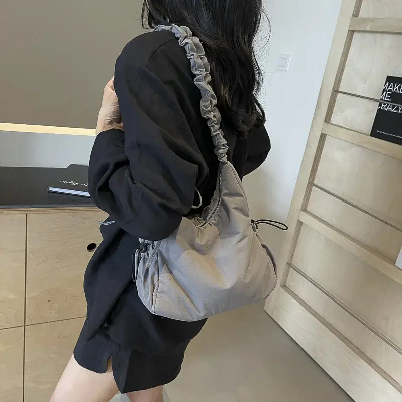 LEFTSIDE Soft Design Cloth Small Shopper Shopping Underarm Bags Lady Shoulder Bag for Women 2025 Trend Fashion Y2K Handbags