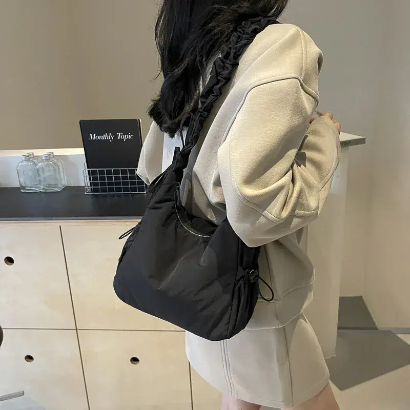 LEFTSIDE Soft Design Cloth Small Shopper Shopping Underarm Bags Lady Shoulder Bag for Women 2025 Trend Fashion Y2K Handbags