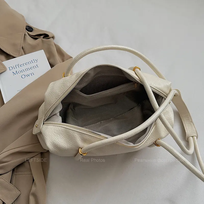 LEFTSIDE Small PU Leather Shoulder Bag for Women 2025 Winter Luxury Tote Bag Lady Designer Trends Underarm Handbags and Purses