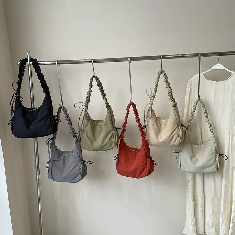 LEFTSIDE Soft Design Cloth Small Shopper Shopping Underarm Bags Lady Shoulder Bag for Women 2025 Trend Fashion Y2K Handbags