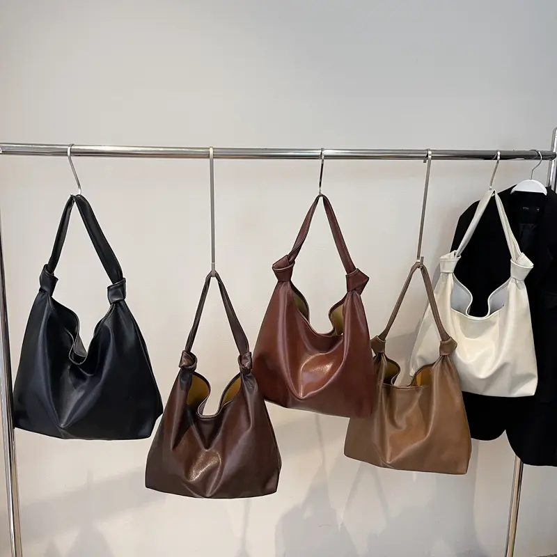 LEFTSIDE Design PU Leather Hobo Underarm Bags Lady Winter Shoulder Bag for Women 2025 New Luxury Brand High-capacity Handbags