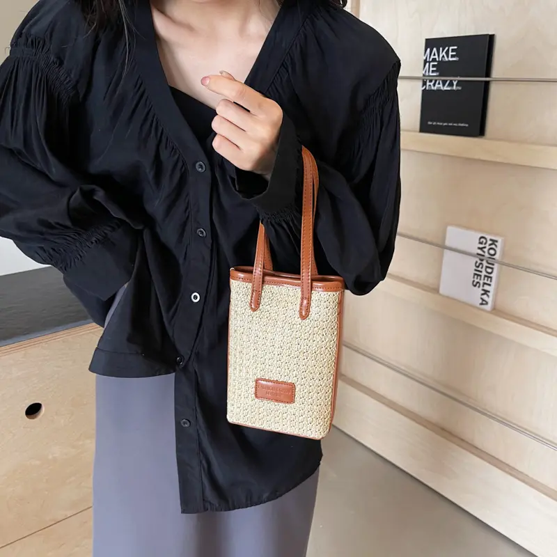 LEFTSIDE Mini Straw Crossbody Bags for Women 2025 New in Fashion Summer Shoulder Bags Handbags and Purses Weave Beach Bag