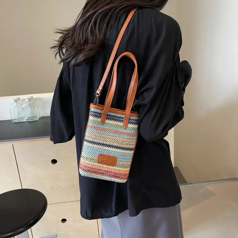 LEFTSIDE Mini Straw Crossbody Bags for Women 2025 New in Fashion Summer Shoulder Bags Handbags and Purses Weave Beach Bag