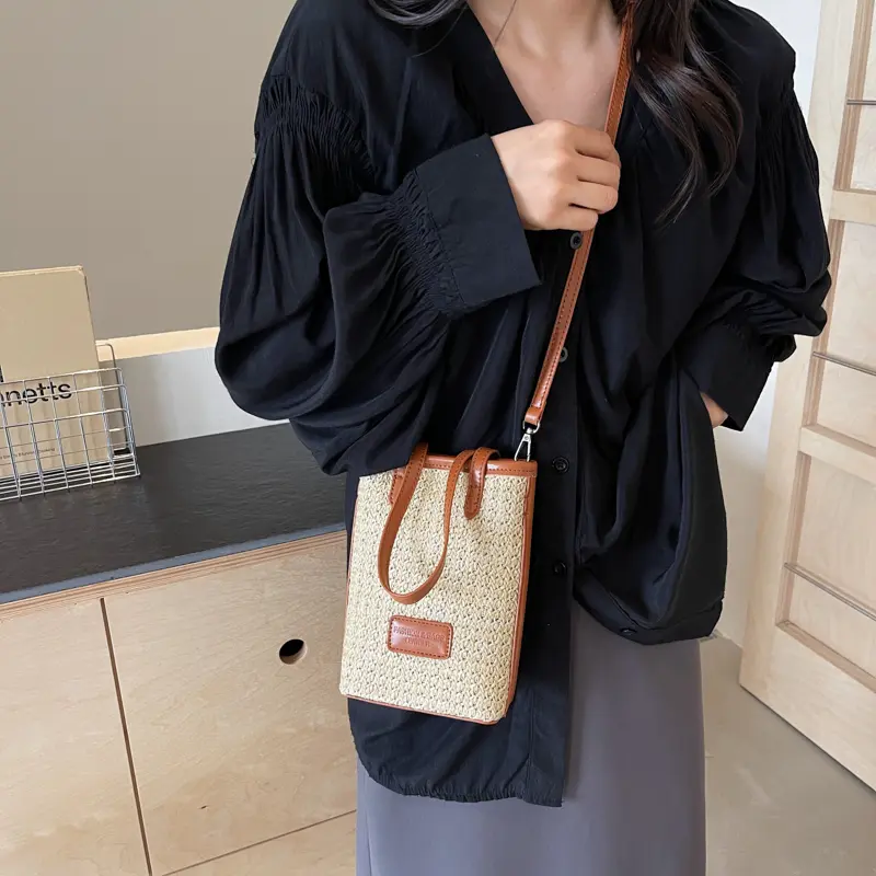 LEFTSIDE Mini Straw Crossbody Bags for Women 2025 New in Fashion Summer Shoulder Bags Handbags and Purses Weave Beach Bag