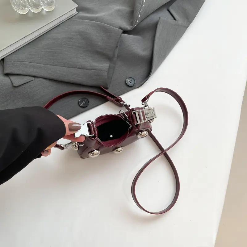 LEFTSIDE Punk Style Design Mini PU Leather Crossbody Bags for Women 2024 Fashion Designer Female Retro Handbags and Purses