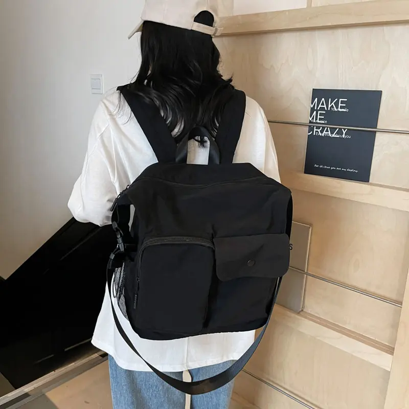 LEFTSIDE Women's Soft Cloth Green Backpacks 2025 New in Fashion Summer New Backpack Girls School Bag Cute Solid Color Back Pack