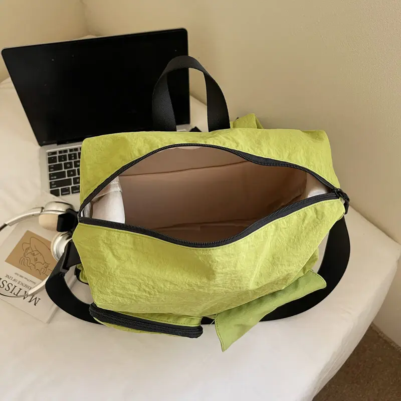 LEFTSIDE Women's Soft Cloth Green Backpacks 2025 New in Fashion Summer New Backpack Girls School Bag Cute Solid Color Back Pack