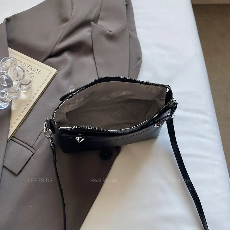 LEFTSIDE Small PU Leather Short Handle Shoulder Bag for Women 2025 Luxury Crossbody Bag Lady Designer Handbags and Purses