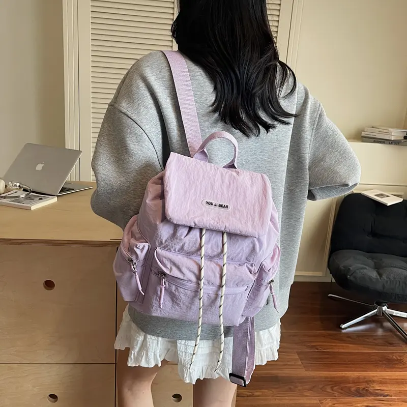 LEFTSIDE Women Cloth Small Soft Backpacks 2025 Design Backpack for Teens​​ Girls School Bag Solid Color Travel Yellow Back Pack