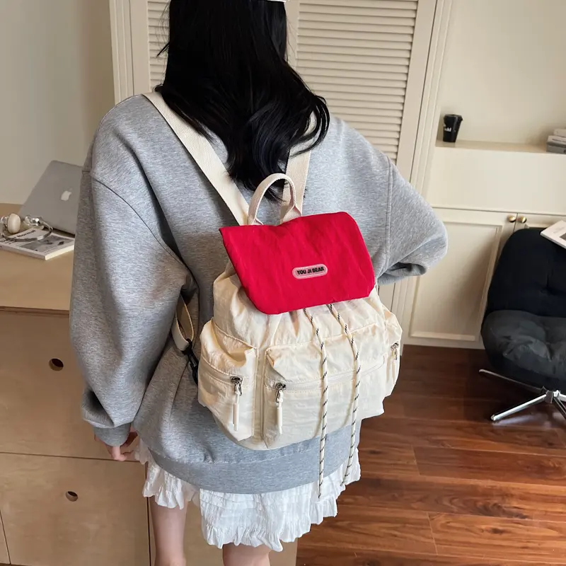 LEFTSIDE Women Cloth Small Soft Backpacks 2025 Design Backpack for Teens​​ Girls School Bag Solid Color Travel Yellow Back Pack
