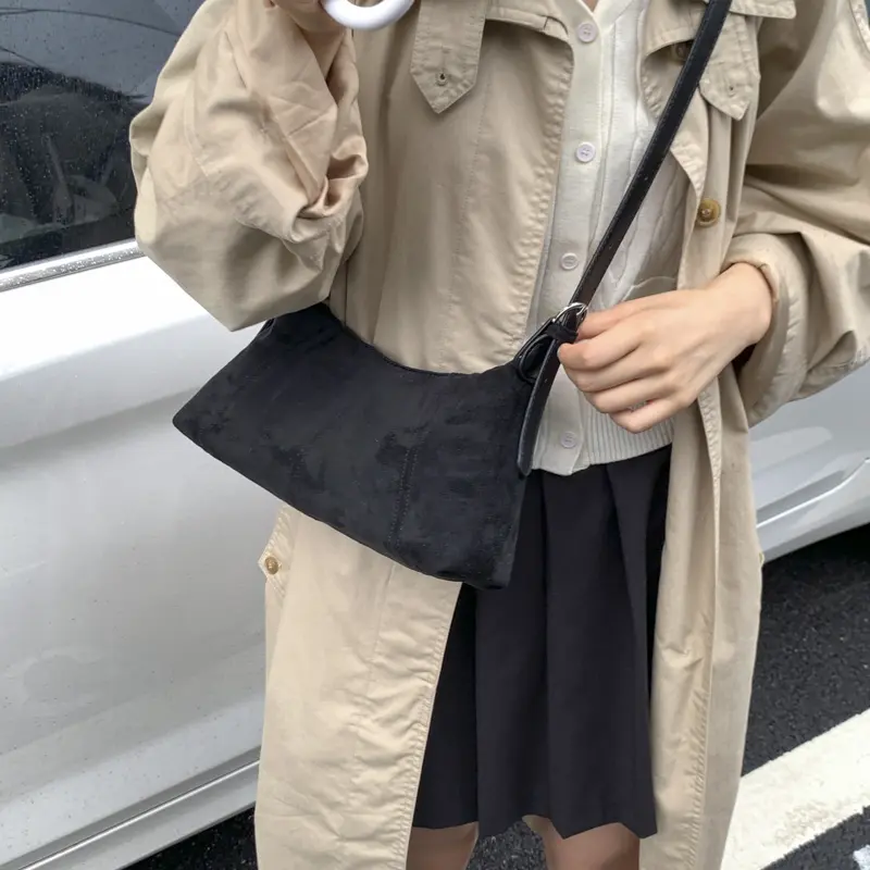 LEFTSIDE PU Leather Shoulder Bag for Women 2025 Winter New Luxury Armpit Bag Lady Designer Underarm Bags Handbags and Purses