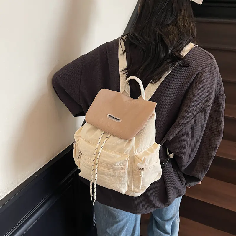 LEFTSIDE Women Cloth Small Soft Backpacks 2025 Design Backpack for Teens​​ Girls School Bag Solid Color Travel Yellow Back Pack