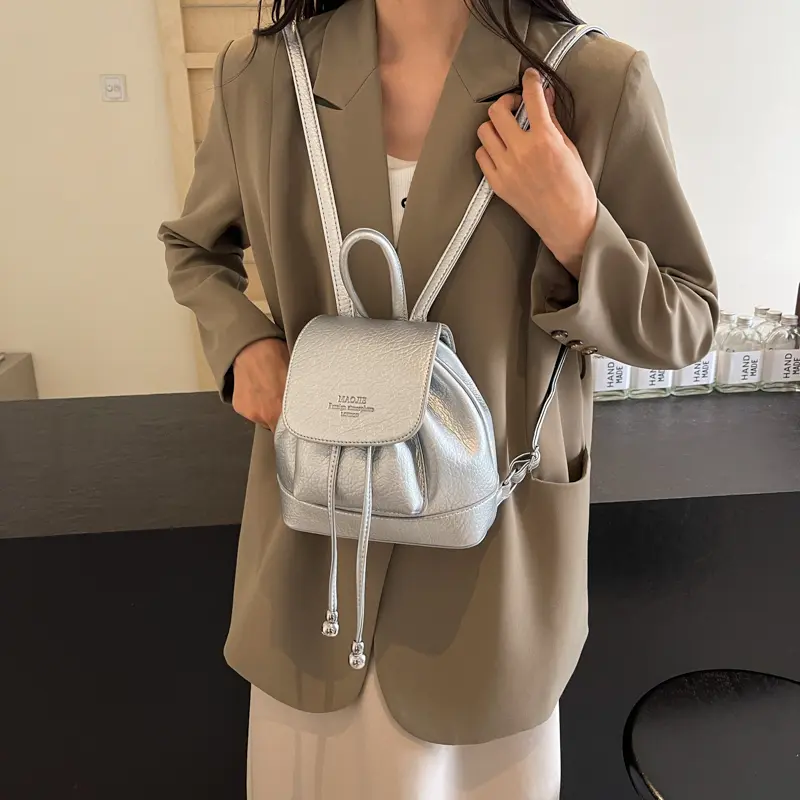 LEFTSIDE Candy Color Women's Cute Small Pu Leather Backpacks 2025 Y2K Korean Fashion Solid Color Backpack Lady Travel Back Packs