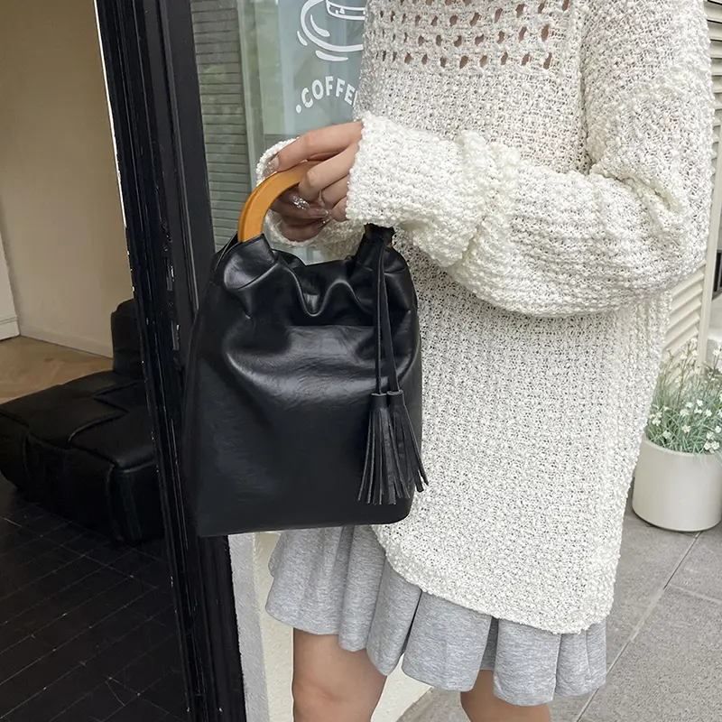 LEFTSIDE Women Small PU Leather Tote Bag 2025 Winter Retro Trend Short Handle Shoulder Bag Luxury Designer Handbags and Purses