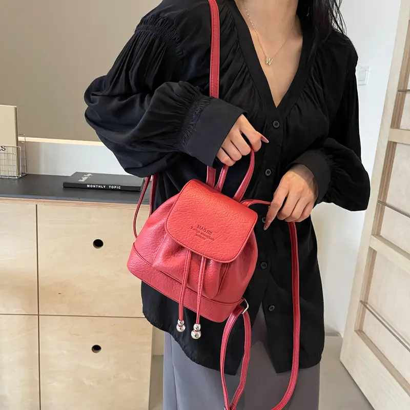 LEFTSIDE Candy Color Women's Cute Small Pu Leather Backpacks 2025 Y2K Korean Fashion Solid Color Backpack Lady Travel Back Packs