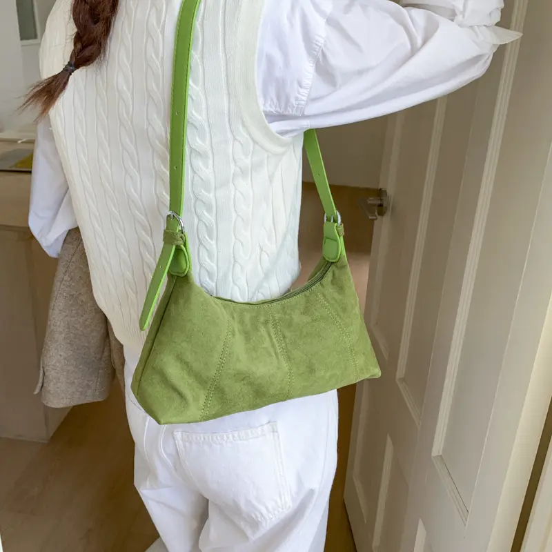 LEFTSIDE PU Leather Shoulder Bag for Women 2025 Winter New Luxury Armpit Bag Lady Designer Underarm Bags Handbags and Purses