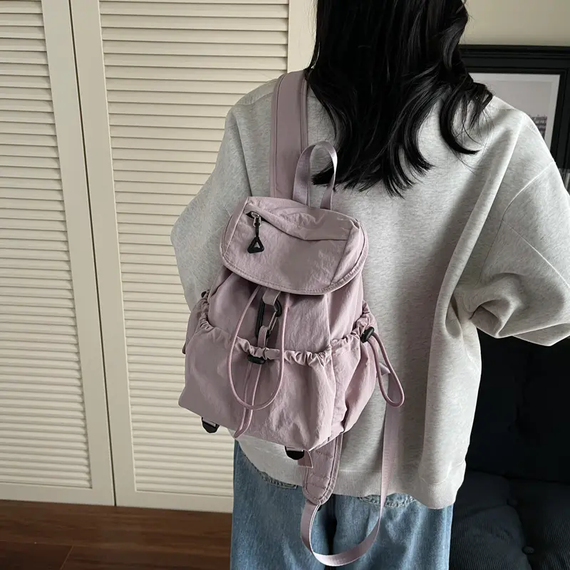 LEFTSIDE Women's Small Soft Cloth Backpacks 2025 New in Fashion Summer New Backpack Girls School Bag Cute Green Back Pack
