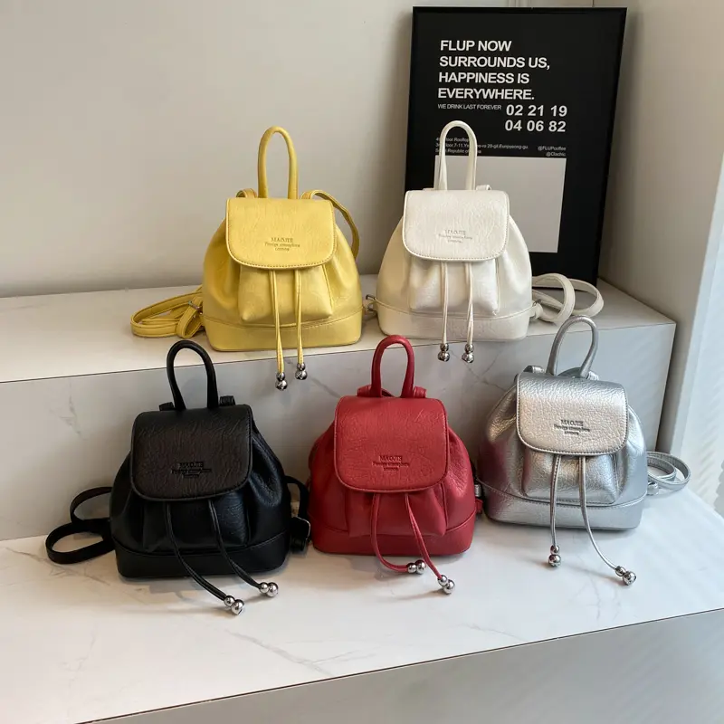 LEFTSIDE Candy Color Women's Cute Small Pu Leather Backpacks 2025 Y2K Korean Fashion Solid Color Backpack Lady Travel Back Packs