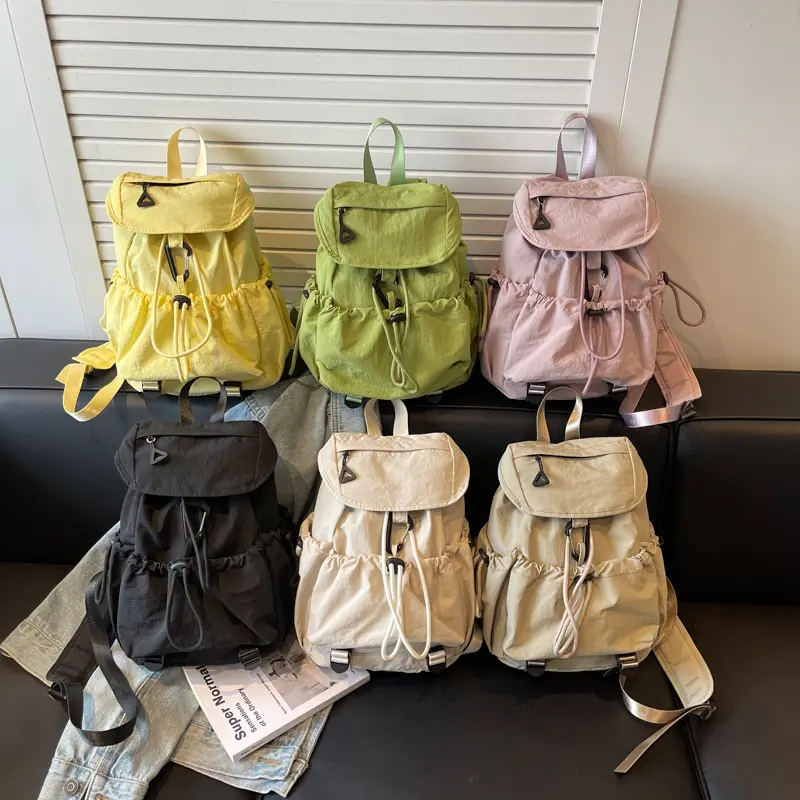 LEFTSIDE Women's Small Soft Cloth Backpacks 2025 New in Fashion Summer New Backpack Girls School Bag Cute Green Back Pack