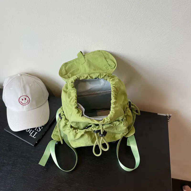 LEFTSIDE Women's Small Soft Cloth Backpacks 2025 New in Fashion Summer New Backpack Girls School Bag Cute Green Back Pack