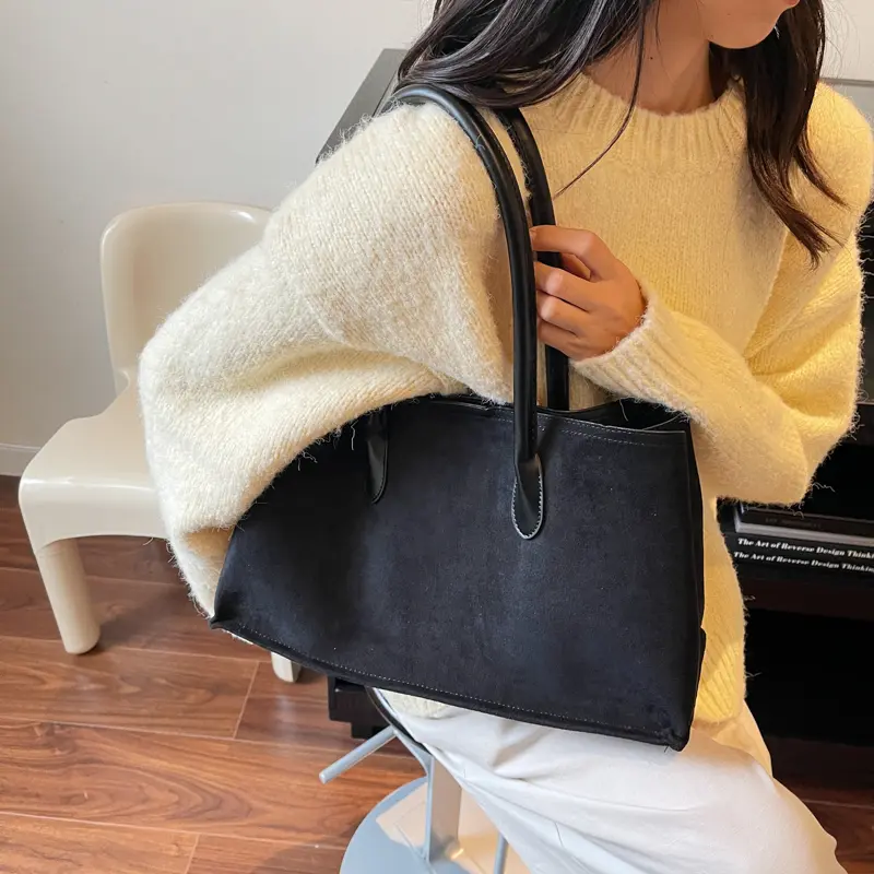 LEFTSIDE Design PU Leather High Capacity Shoulder Bags for Women 2025 New Winter Tote Bag Females Retro New ​Luxury Handbags