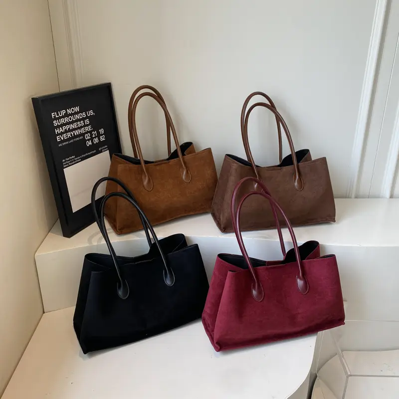 LEFTSIDE Design PU Leather High Capacity Shoulder Bags for Women 2025 New Winter Tote Bag Females Retro New ​Luxury Handbags