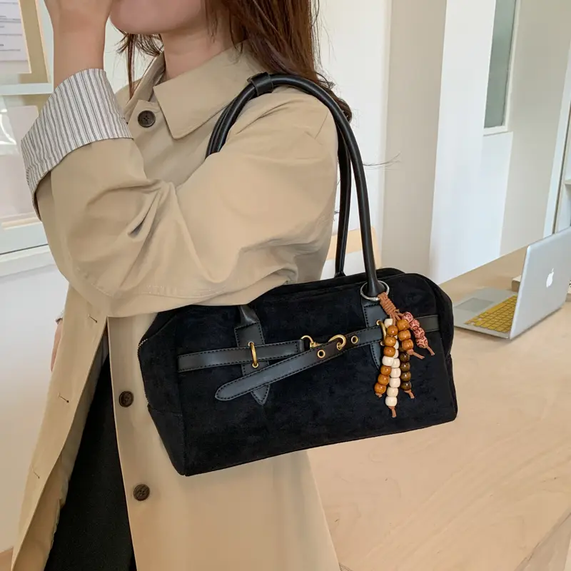 LEFTSIDE Women PU Leather Shoulder Bag 2025 Winter Trend Retro New Short Handle Tote Bag Luxury Designer Handbags and Purses