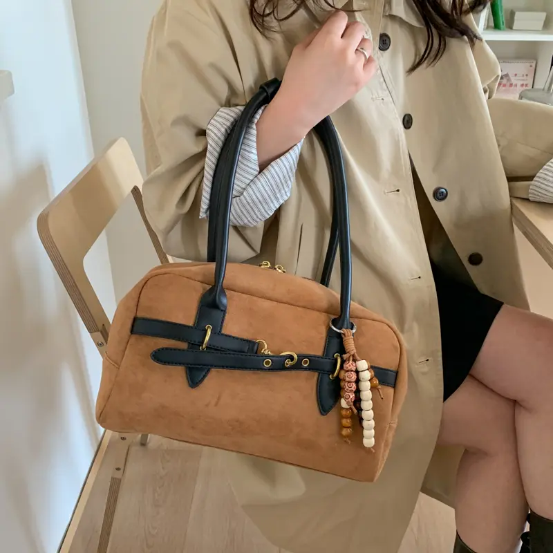 LEFTSIDE Women PU Leather Shoulder Bag 2025 Winter Trend Retro New Short Handle Tote Bag Luxury Designer Handbags and Purses