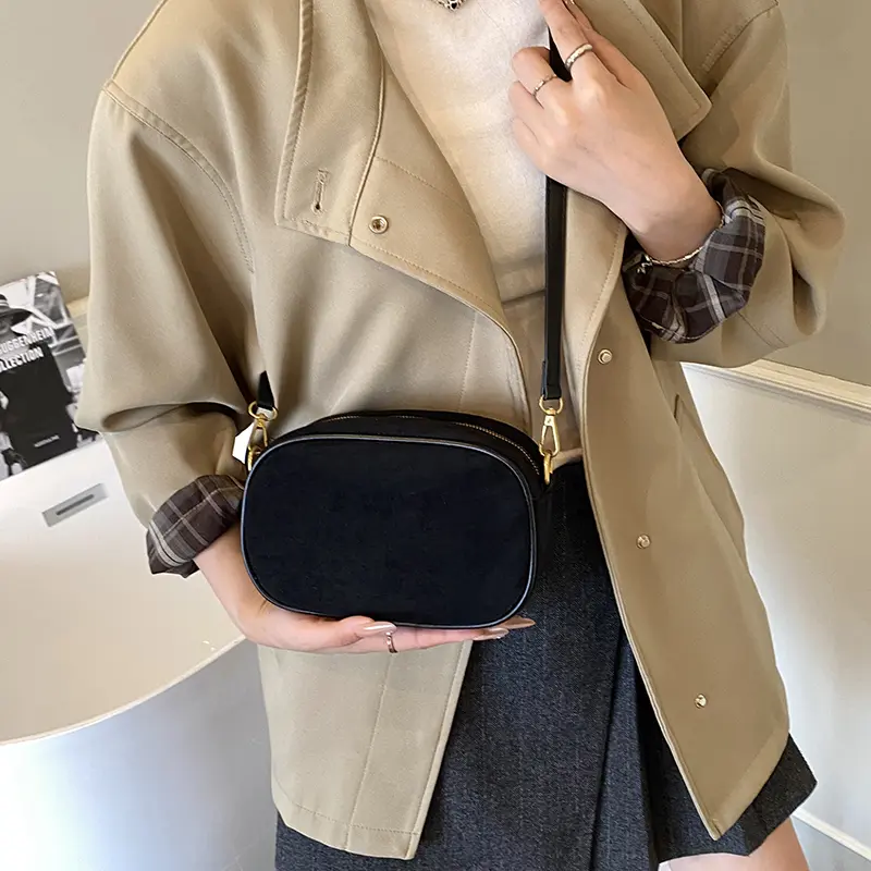 LEFTSIDE Design PU suede Shoulder Bags for Women 2025 New Winter Crossbody Bag Females Retro New ​Luxury Handbags and Purses