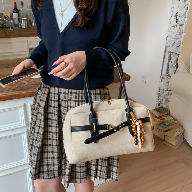 LEFTSIDE Women PU Leather Shoulder Bag 2025 Winter Trend Retro New Short Handle Tote Bag Luxury Designer Handbags and Purses