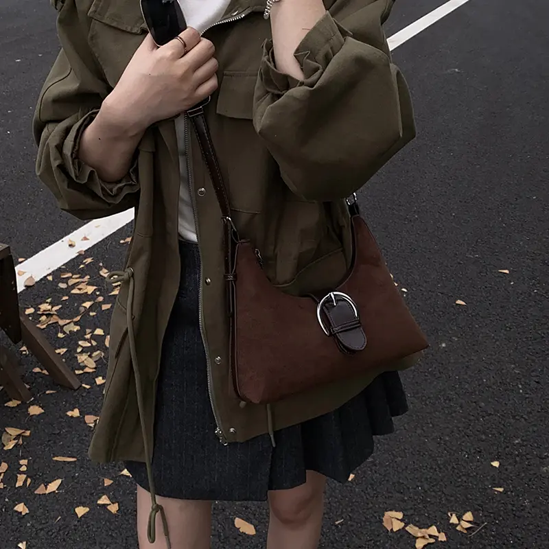 LEFTSIDE Vintage Small PU Leather Shoulder Bags for Women Underarm Crossbody Bag 2025 Winter Luxury Designer Purses and Handbags