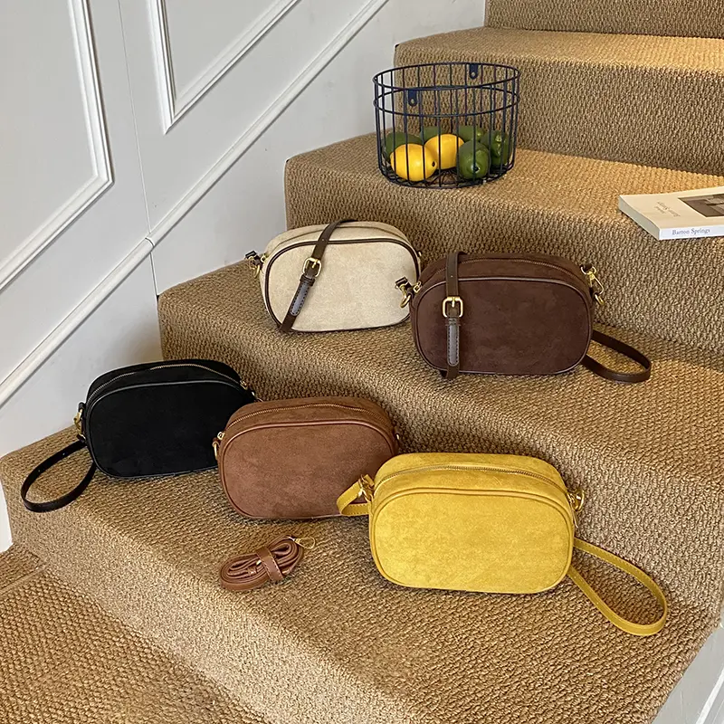 LEFTSIDE Design PU suede Shoulder Bags for Women 2025 New Winter Crossbody Bag Females Retro New ​Luxury Handbags and Purses