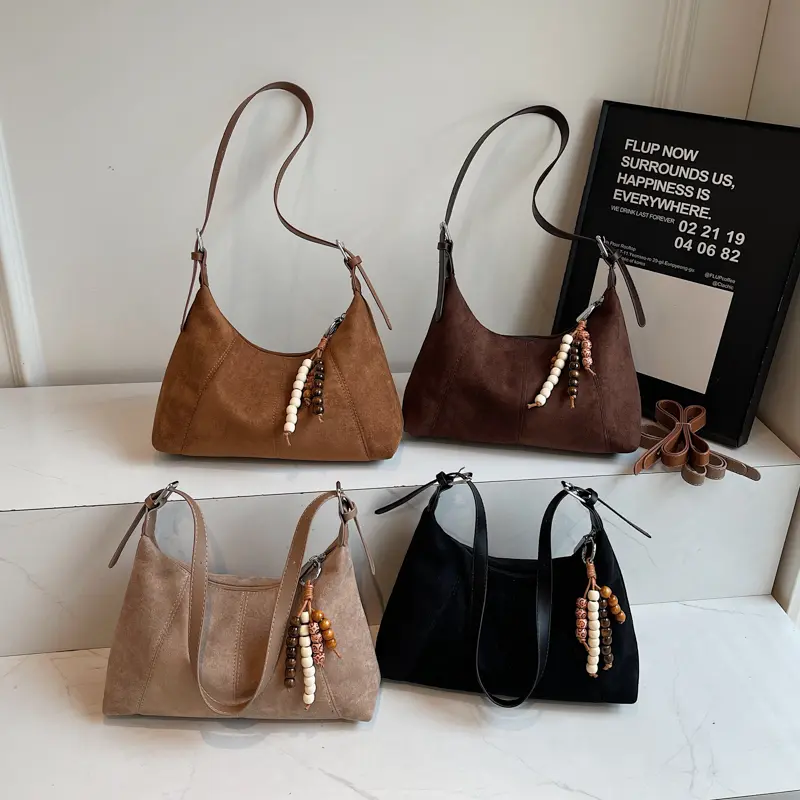 LEFTSIDE Retro Small Splicing Leather Underarm Bag 2025 New Trend Shoulder Bag Fashion Crossbody Bag Females Handbags and Purses